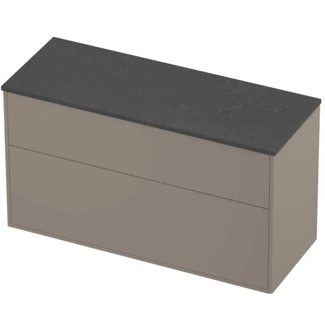 Proline Deck Badmeubelset Hardsteen Voor Grepen 2 Laden 120x46x67 cm Blue Stone Clay Beige