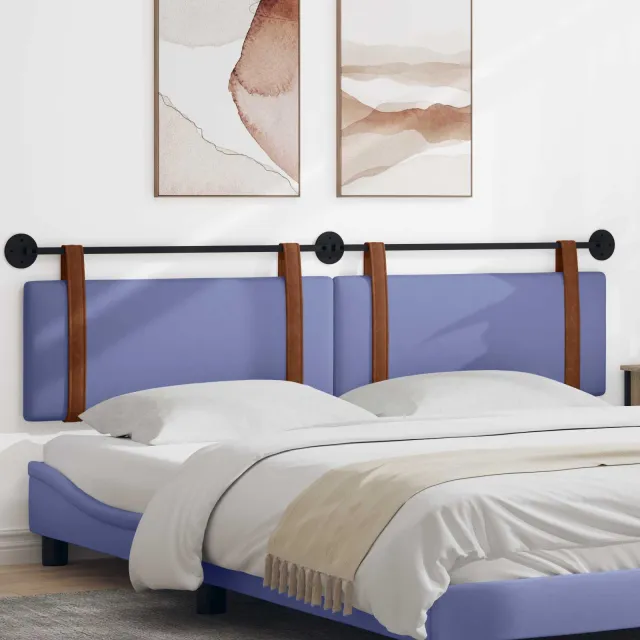 vidaXL Hangend hoofdbord Jeans Blauw Antiek PU