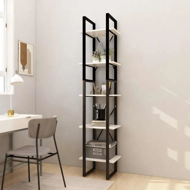 vidaXL Boekenkast met 5 schappen 40x30x175 cm grenenhout wit