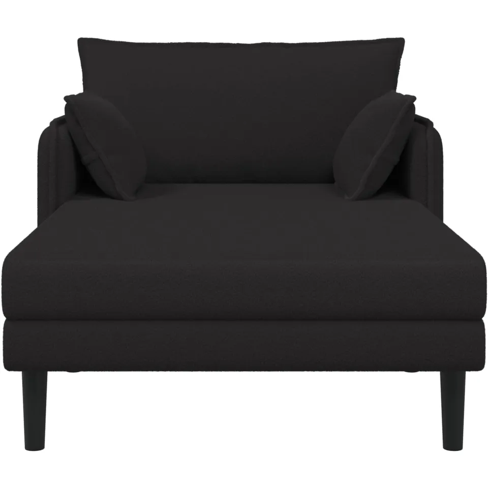 vidaXL Grote chaise longue Zwart Bouclé