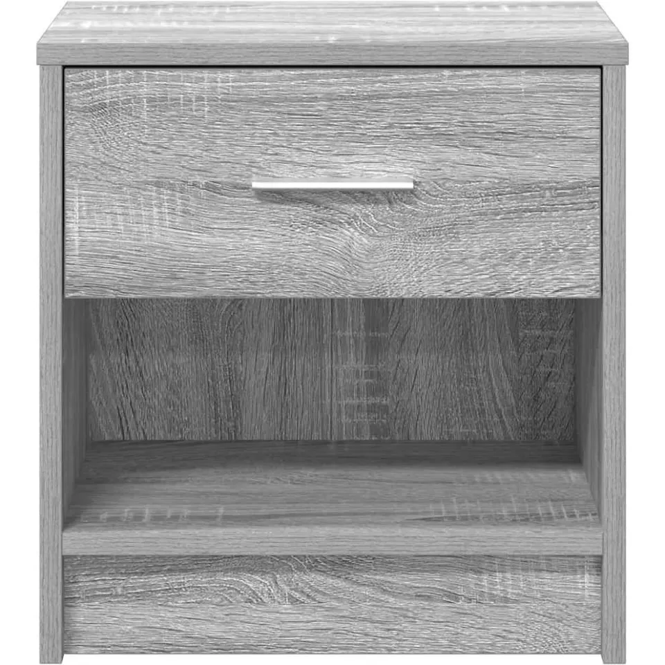 vidaXL Nachtkastjes 2 st met lade 39x28x41 cm grijs sonoma eiken Bruin