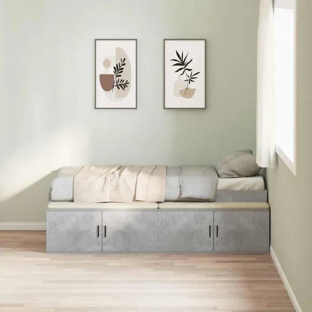 vidaXL Bedframe met lade Beton Grijs 90 x 200 cm Bewerkt hout