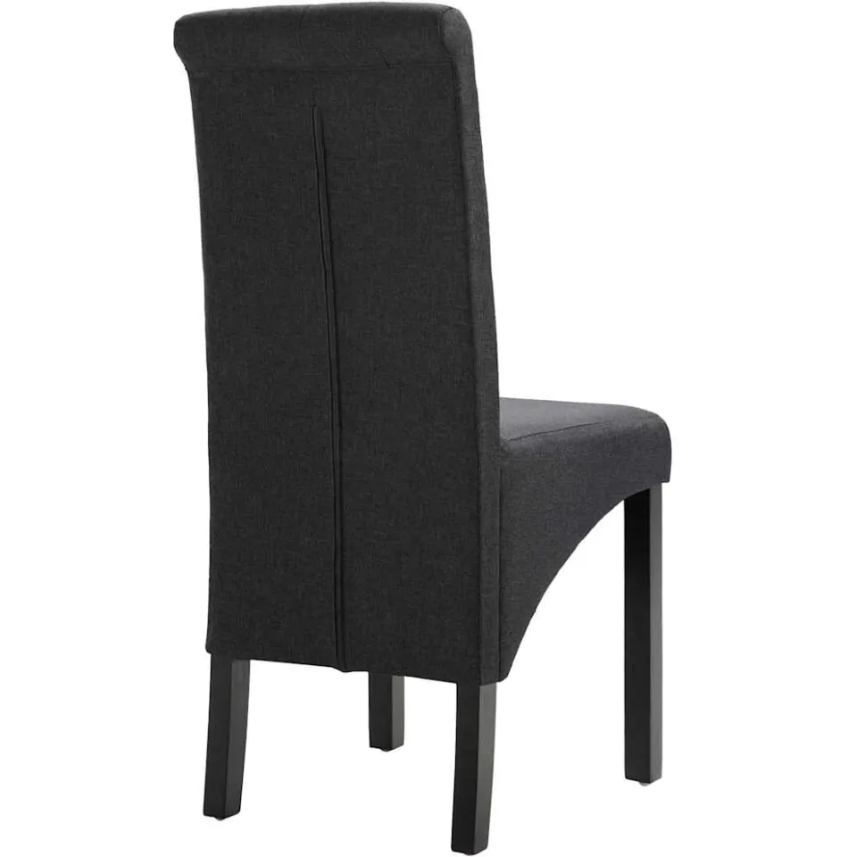 vidaXL Eetkamerstoelen 2 st stof donkergrijs grijs, foto 4