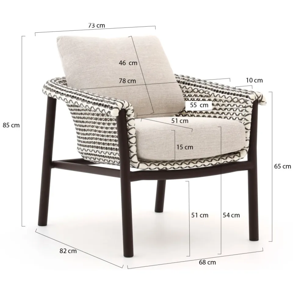 Zavelli Cuore ø 120cm dining tuinset 5-delig taupe, foto 3