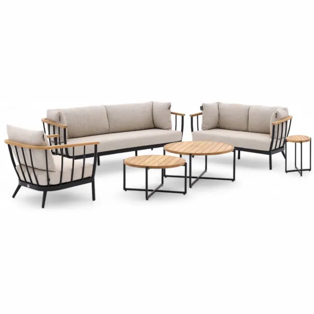 Apple Bee Condor Loungeset Nr. 2 | 6-delig | Black | BEE WETT® Zwart