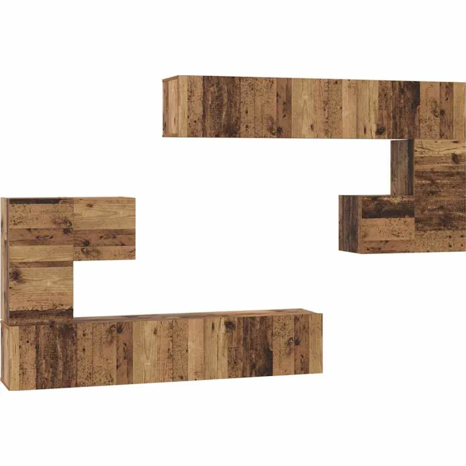 vidaXL TV Eenheden 4 st 80 x 30 x 30 cm Oud Hout bruin, foto 3