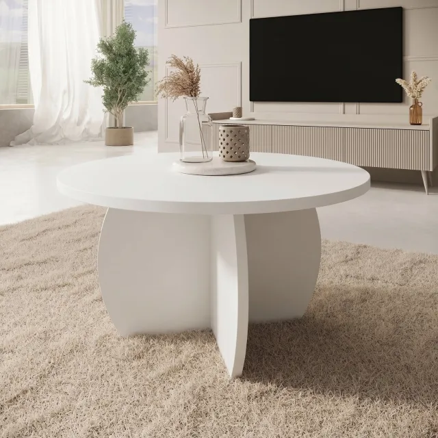 MEUBELLA Trada - Salontafel - Wit - 74x74x40 cm