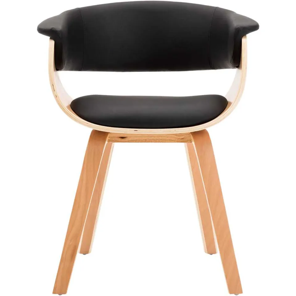 vidaXL Eetkamerstoelen 4 st gebogen hout en kunstleer zwart, foto 4