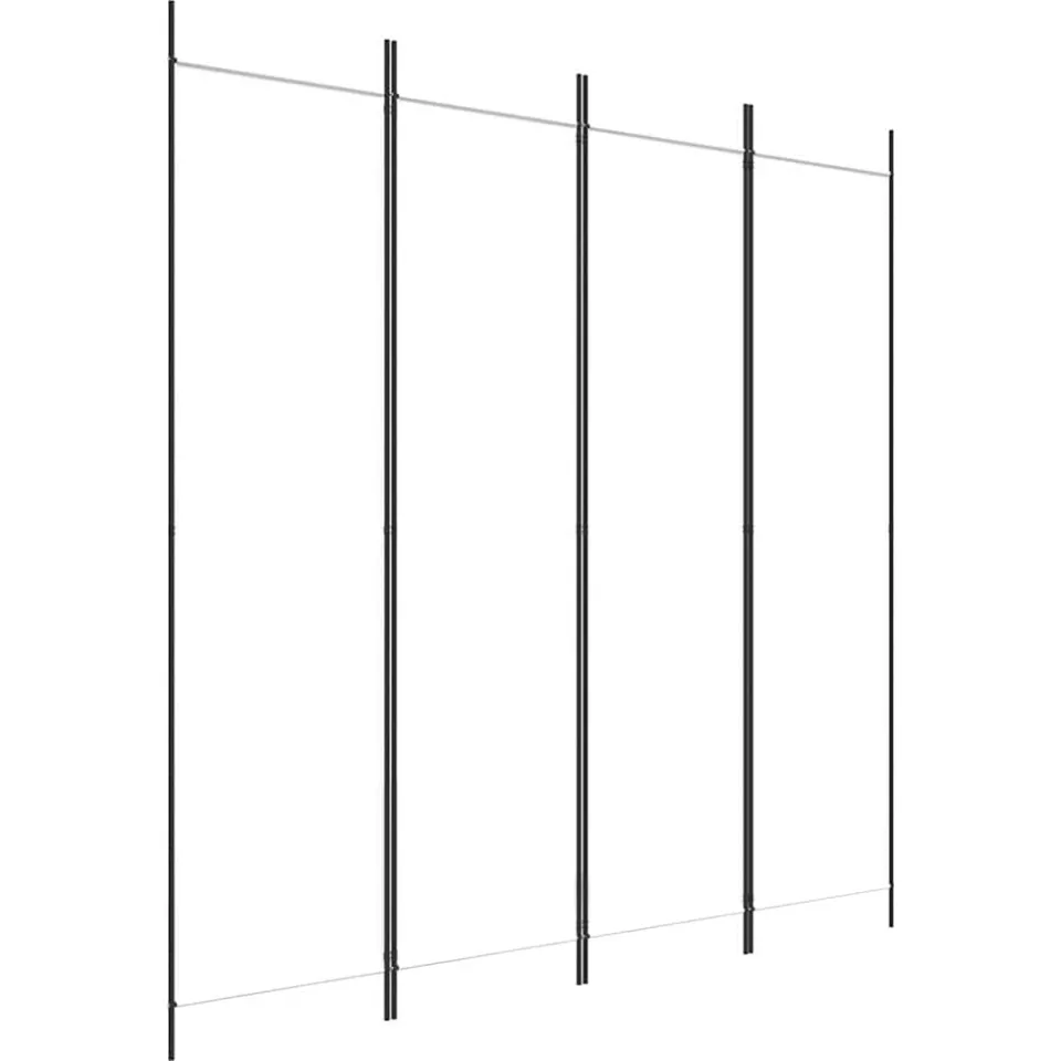 vidaXL Kamerscherm met 4 panelen 200x200 cm stof wit, foto 4