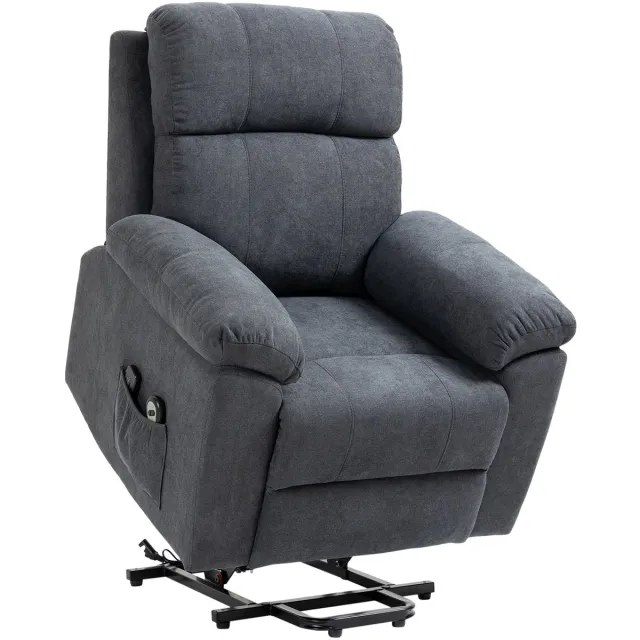 Homona Sta-opfauteuil - Met 8-punts vibratiemassage en voetensteun - Met afstandsbediening - 89 x 99 x 103 cm - Grijs