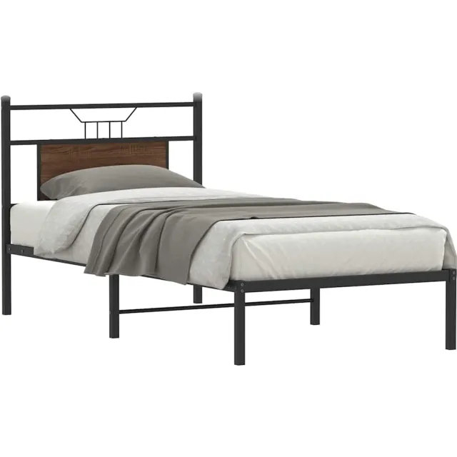 vidaXL Bedframe zonder matras bewerkt hout bruin eikenkleur 80x200 cm