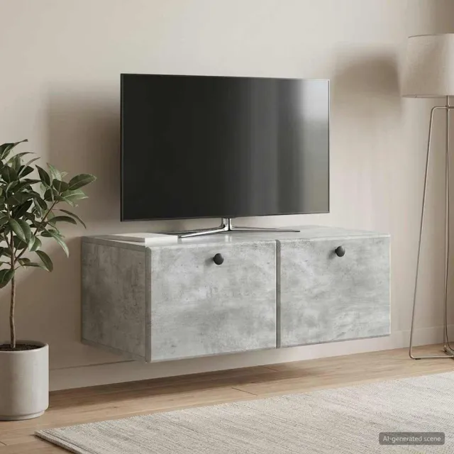 vidaXL Wandbeugel TV-kast 78,5 x 41 x 30 cm Betongrijs Bewerkt hout