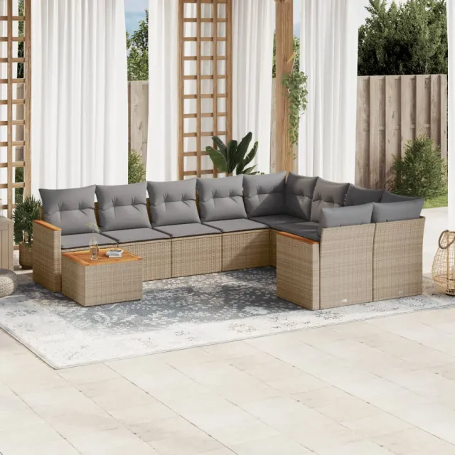 vidaXL Patio Sofa Set 9,0-zits Gemengd beige, foto 2