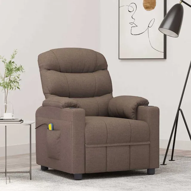vidaXL Massagestoel stof taupe, foto 2