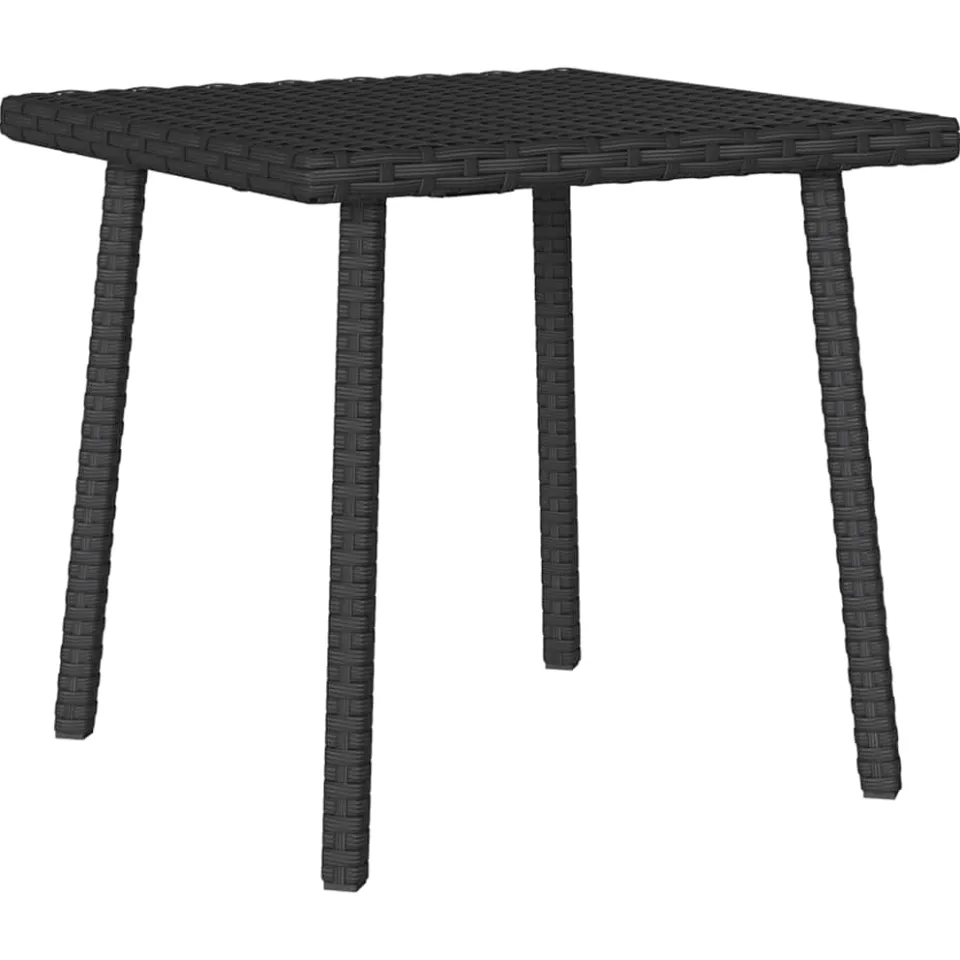 vidaXL Tuin salontafel rechthoekig 40x40x37 cm poly rattan zwart