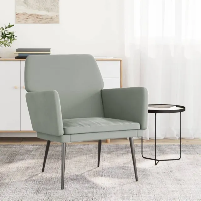 vidaXL Fauteuil 62x79x79 cm fluweel lichtgrijs grijs