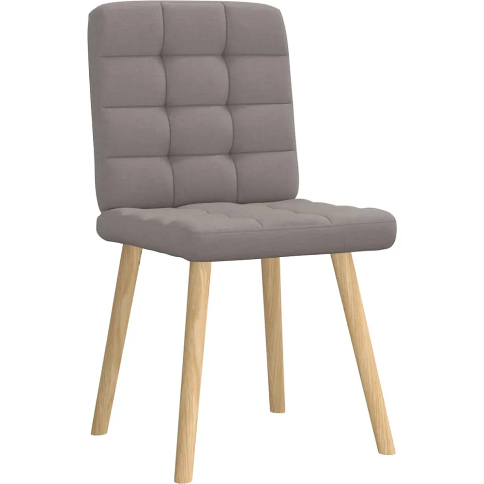 vidaXL Eetkamerstoelen draaibaar 2 st stof taupe