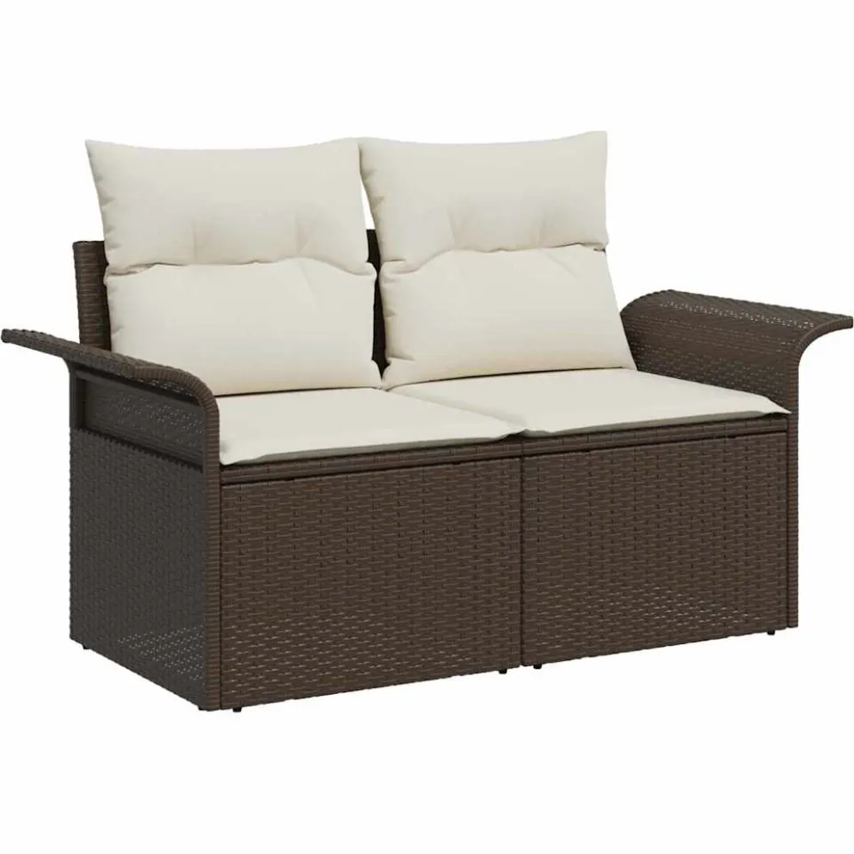 vidaXL Tuin Sofa Set 10 st Bruin Poly riet, foto 4