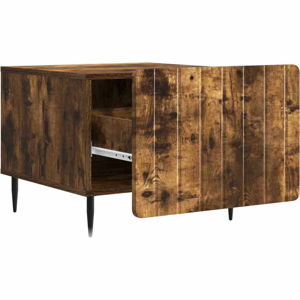 vidaXL Salontafel met lade Gerookt eiken 49 x 50 x 42 cm Bewerkt hout, foto 4