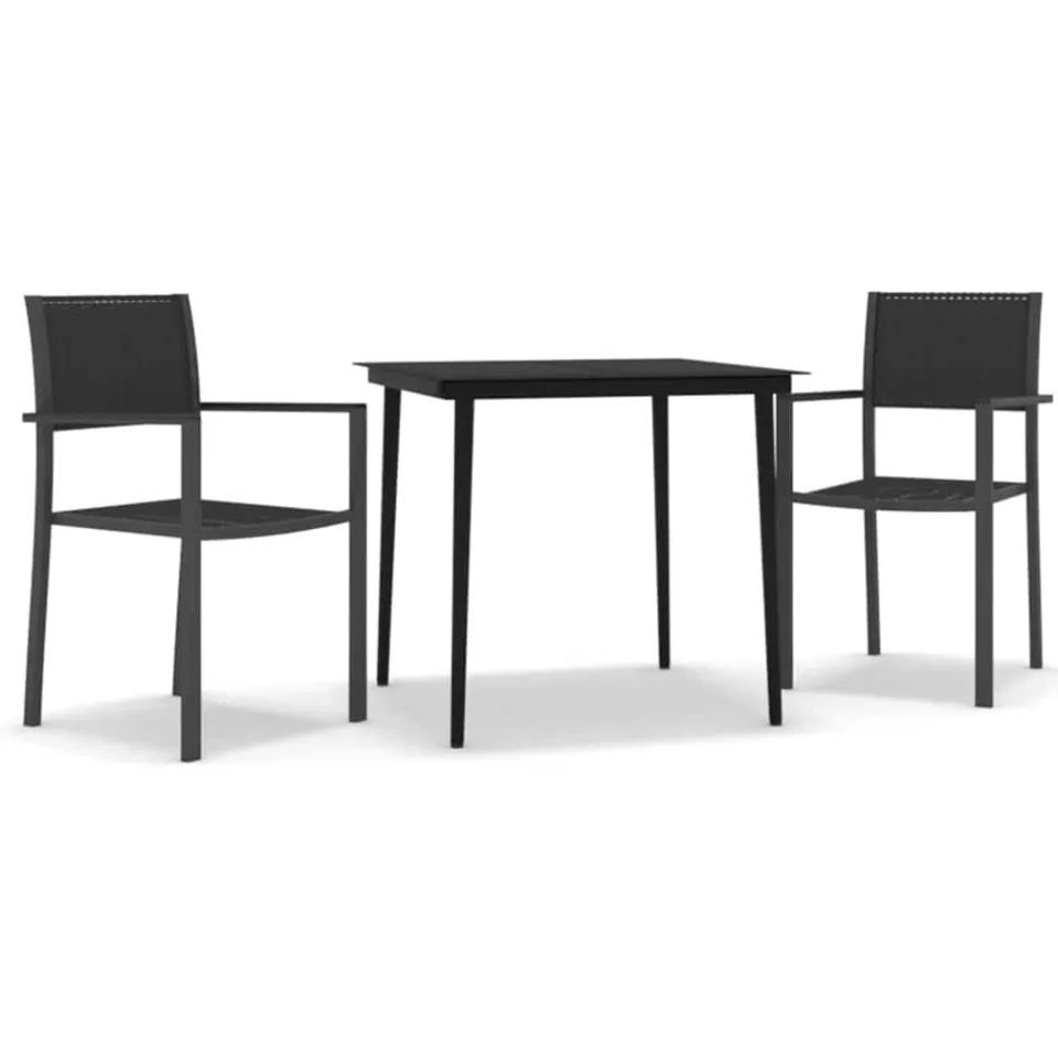 vidaXL 3-delige Tuinset zwart, foto 3