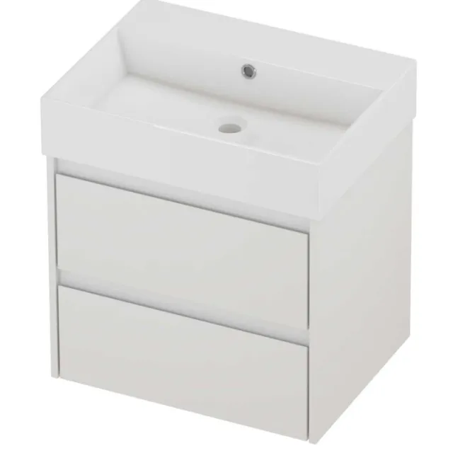 Proline Zara Badmeubelset Porselein Loft Zonder Kraangat 60x46x65 cm Glans Wit Glans Wit