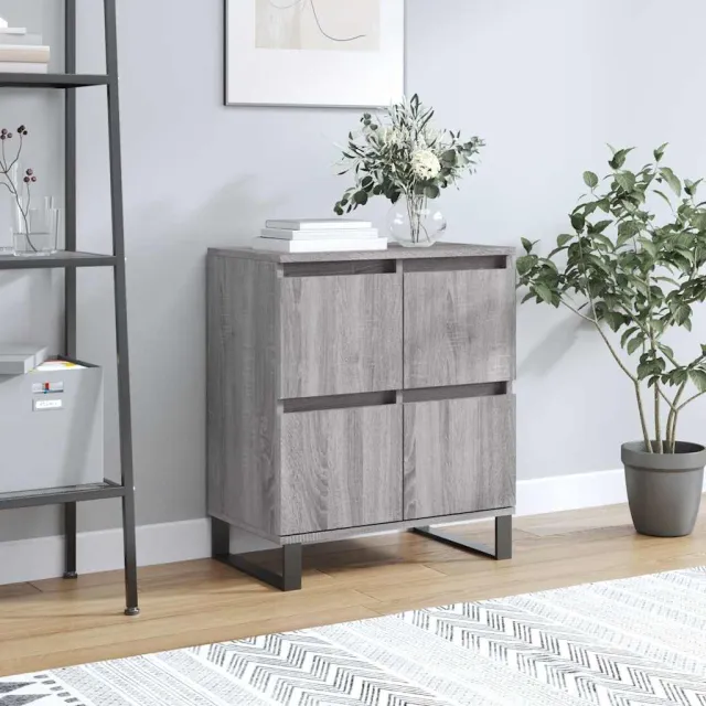 vidaXL Dressoir 60x35x70 cm bewerkt hout grijs sonoma eikenkleurig, foto 2