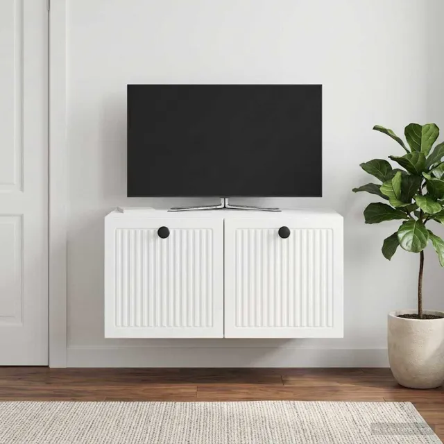 vidaXL Wandbeugel TV-kast Hoogglans Wit 59,5 x 41 x 30 cm Bewerkt hout, foto 2