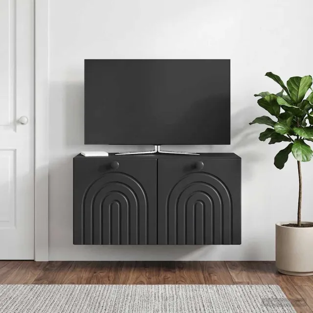 vidaXL Wandbeugel TV-kast Zwart 59,5 x 31 x 30 cm Bewerkt hout, foto 2