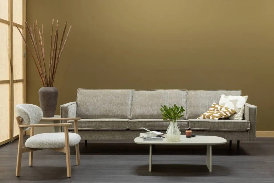 WOOOD Udar Fauteuil Met Houten Frame - Polyester - Naturel, foto 3