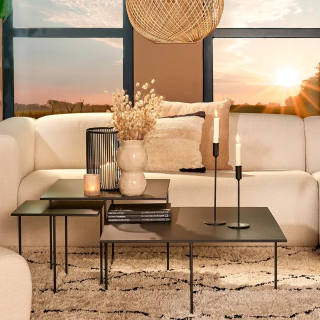 Lifestyle Home Collection Lifestyle Salontafel Dallas: 50X50X50cm Zwart