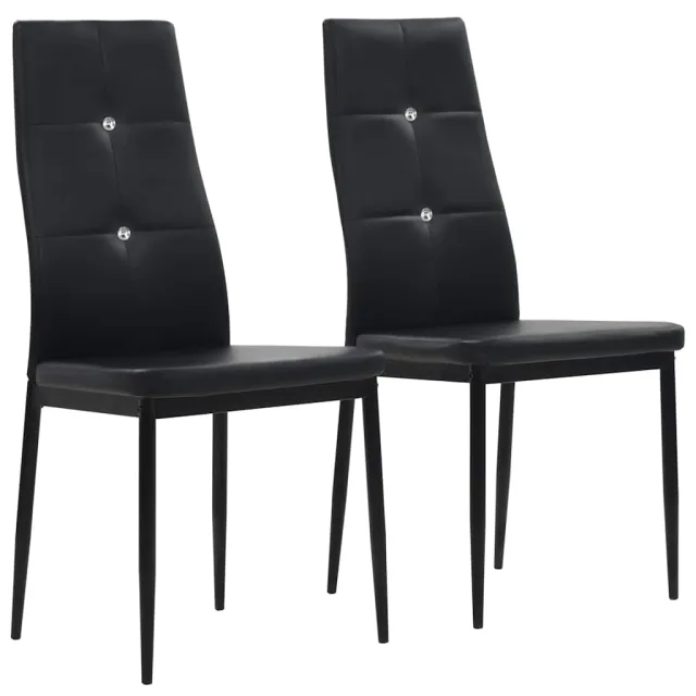 vidaXL Eetkamerstoelen 2 st kunstleer zwart