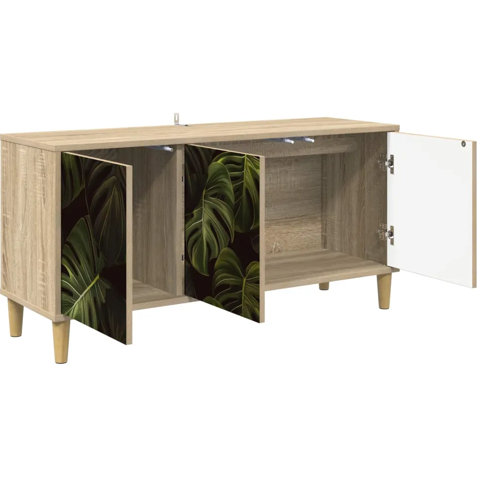 vidaXL Tv-meubel ELBURG 102 x 33 x 50 cm Sonoma Bewerkt hout bruin