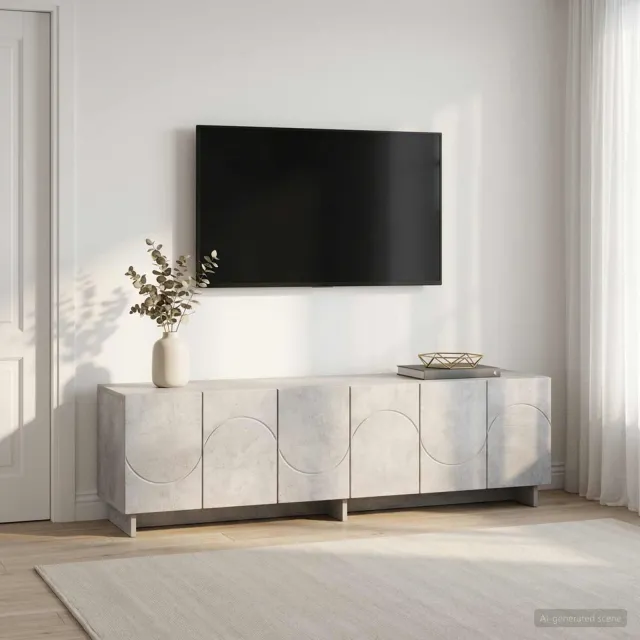 vidaXL tv-meubel 140 x 34,5 x 40 cm Betongrijs Bewerkt hout