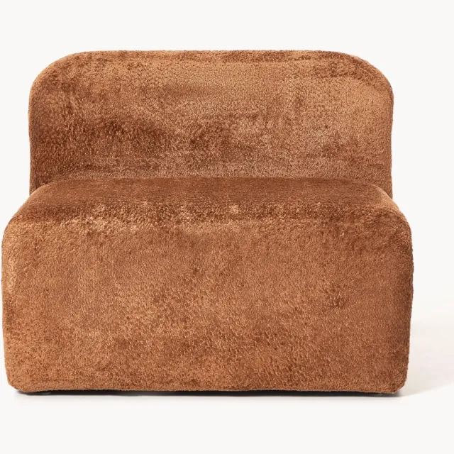 Westwing Collection Middelste module Wolke van teddy bouclé Terracotta