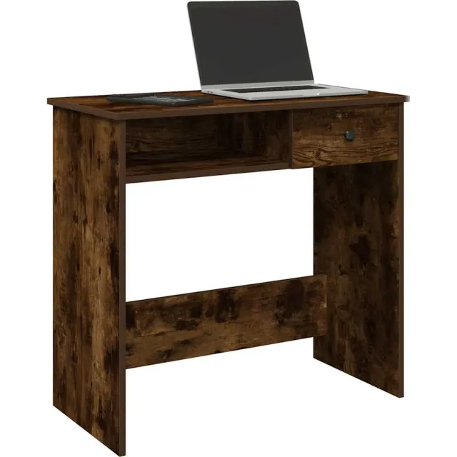 vidaXL Bureau 80x40x75 cm bewerkt hout gerookt eikenkleurig Bruin