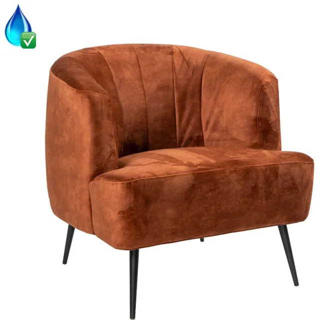 NordXL Fauteuil Billy koper velvet