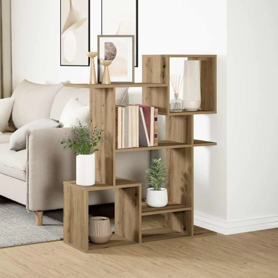vidaXL Kamerscherm / boekenkast 92x29x112 cm hout artisanaal eiken, foto 2
