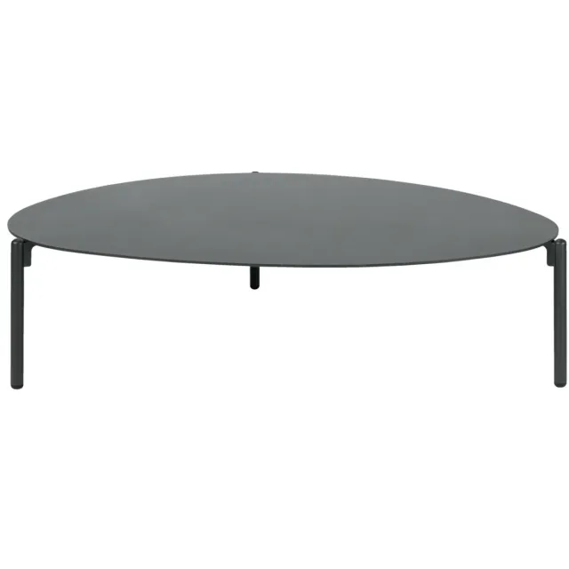 Vega Bijzettafel voor buiten Olin groot; 110x83x29 cm (LxBxH); Tafelblad antraciet, frame antraciet; ovaal