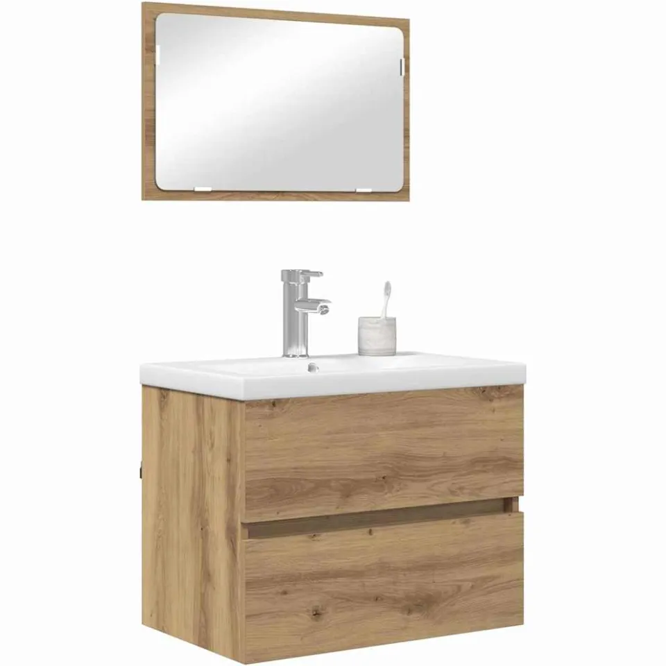 vidaXL Badkamermeubelset 3 st Artisan Eiken 61 x 39 x 45 cm Bruin