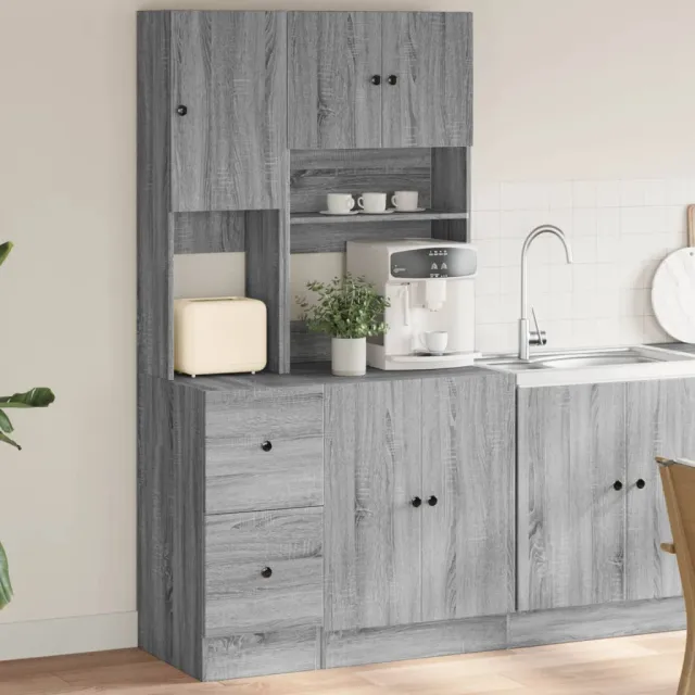 vidaXL Keukenkast 95x50x180 cm bewerkt hout grijs sonoma eiken