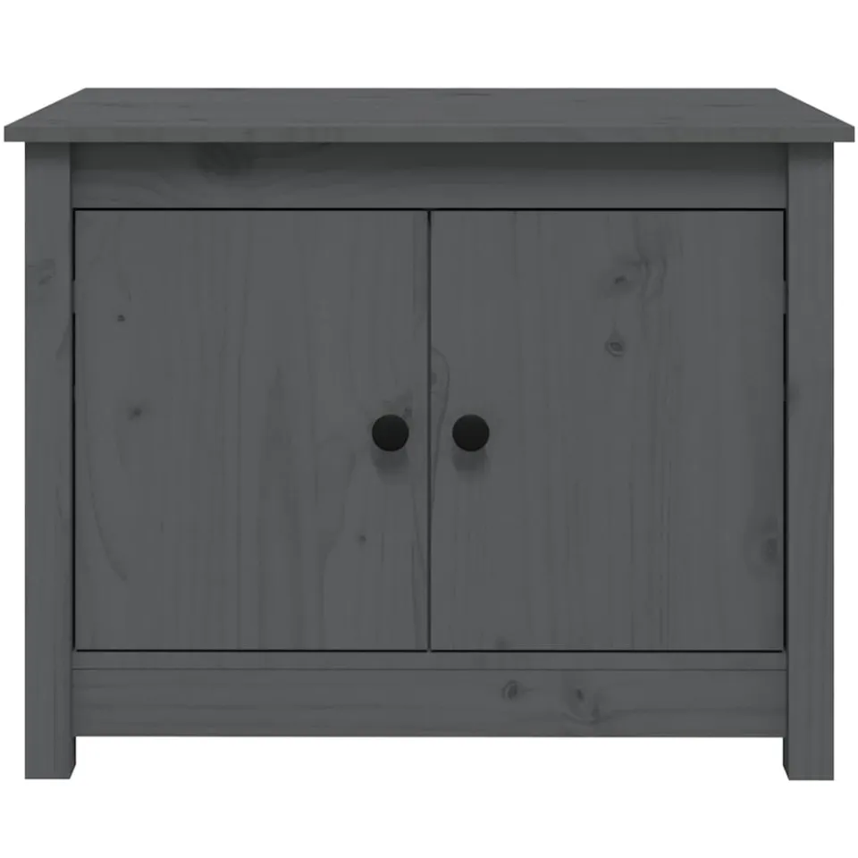 vidaXL Salontafel 71x49x55 cm massief grenenhout grijs, foto 3