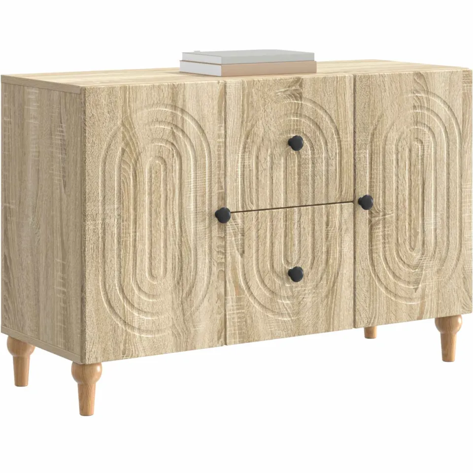 vidaXL TV-kast met lade Sonoma Eiken 89 x 34,5 x 60 cm Bewerkt hout