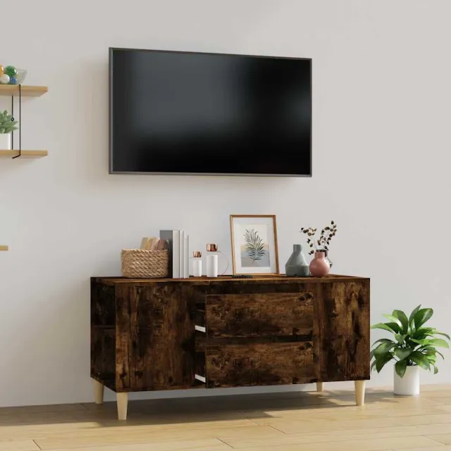 vidaXL Tv-meubel 102x44,5x50 cm bewerkt hout gerookt eikenkleurig, foto 2