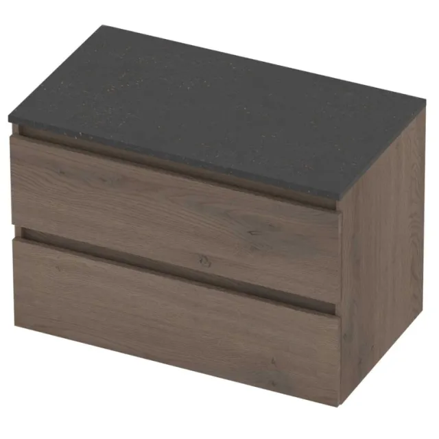 Basic-Line Deck 46 Badmeubelset Greeploos 80x46x58 cm Dusk Oak Blue Stone Grijs