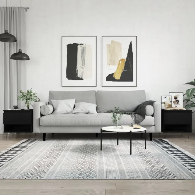 vidaXL Salontafels 2 st 50x46x50 cm bewerkt hout zwart, foto 2