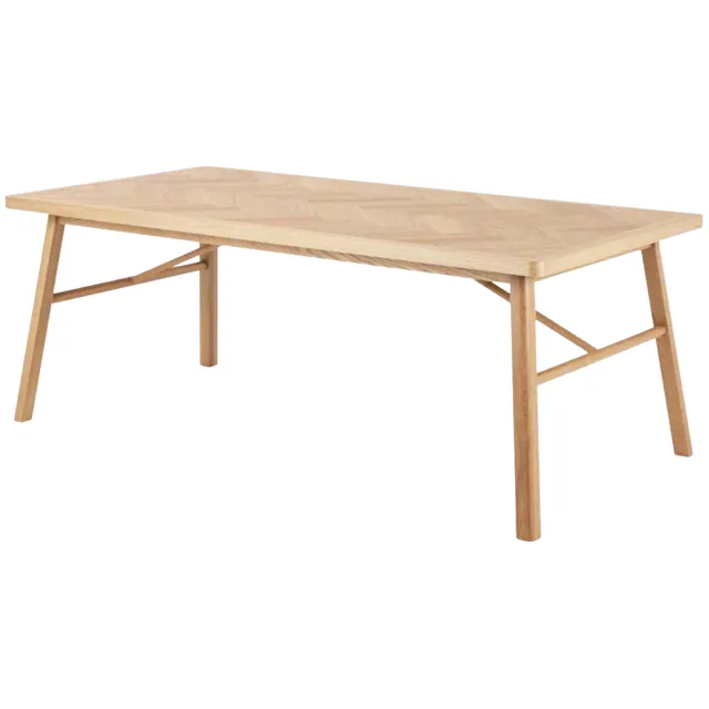 Lisomme Gwen houten eettafel naturel visgraat - 200 x 100 cm Bruin