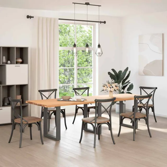 vidaXL Eettafelpoten 3 st U-vormig 70x(72-73) cm staal naturel Bruin