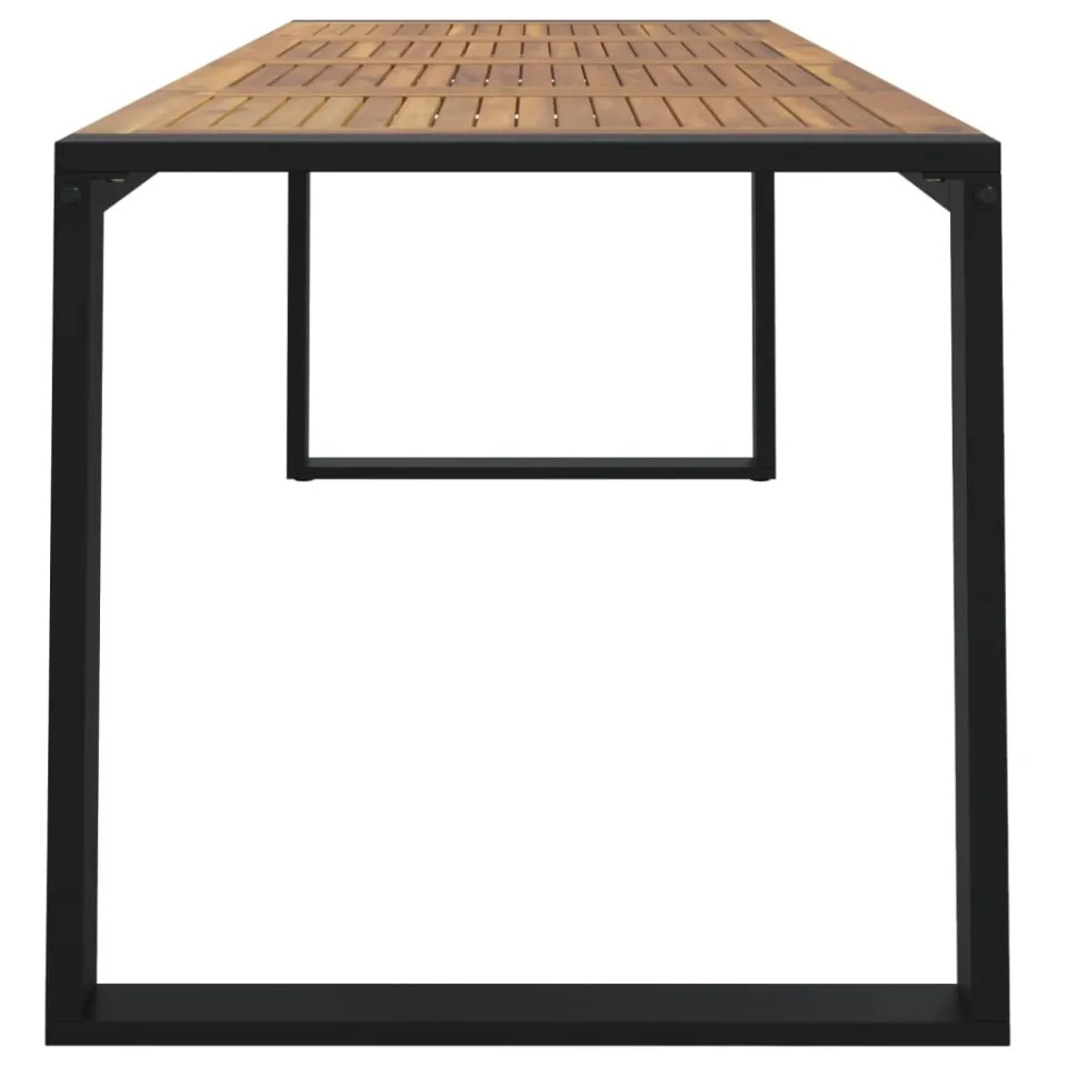 vidaXL Tuintafel met U-vormige poten 200x90x75 cm massief acaciahout bruin, foto 3