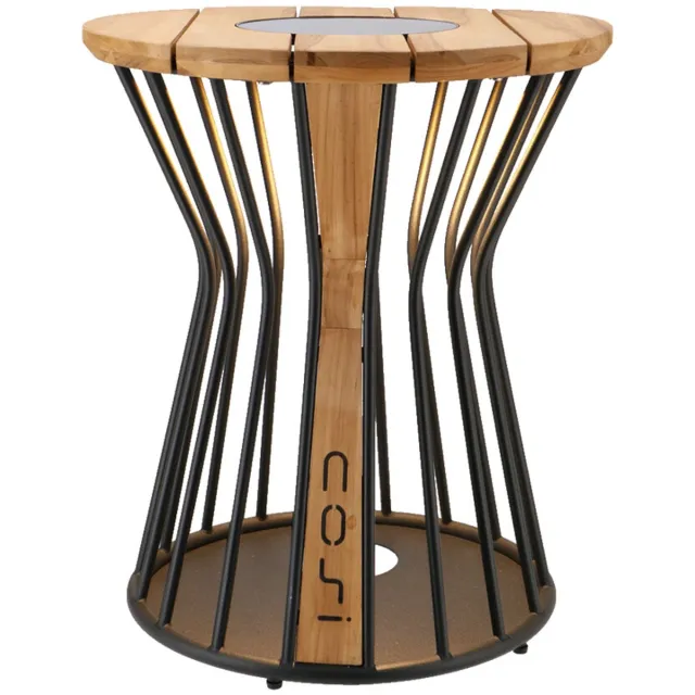 Travellife Cosilumia Round Teak ø 52 x 60 cm Tuintafel met verlichting - Prachtige lichtverdeling door uniek framedesign - Geschikt voor binnen én buiten Bruin