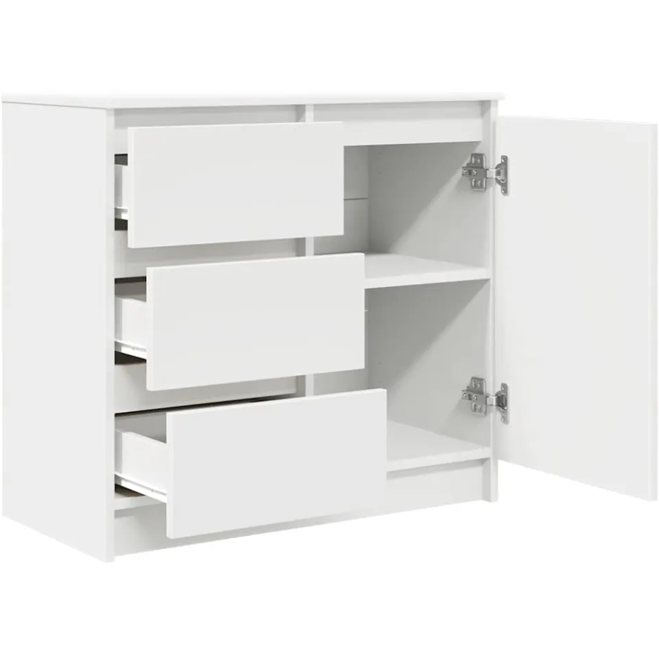 vidaXL Dressoir met lade 71x35x65 cm spaanplaat wit, foto 4